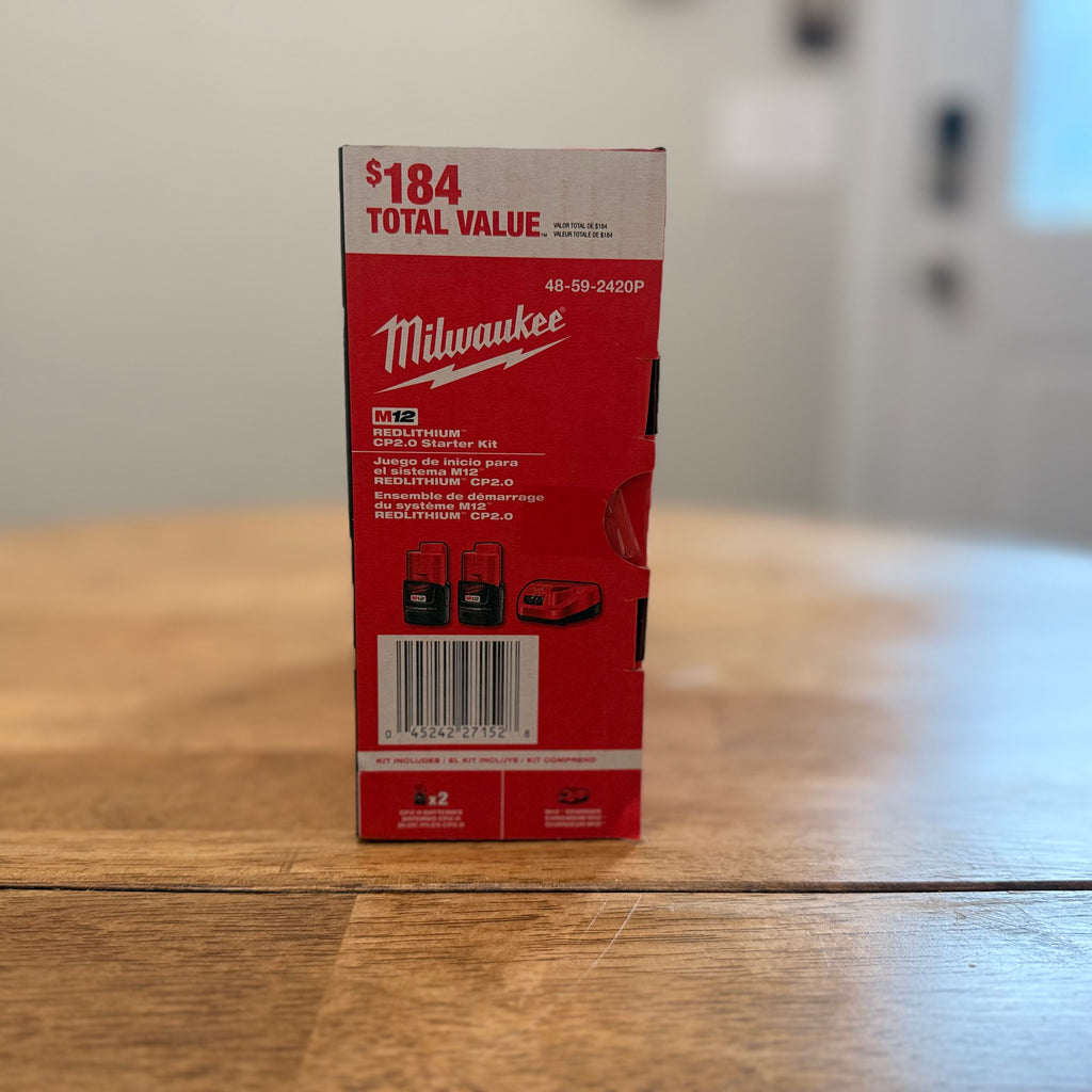 Milwaukee M12 2.0Ah Battery 2-Pack + Charger 48-59-2420P – BRAND NEW