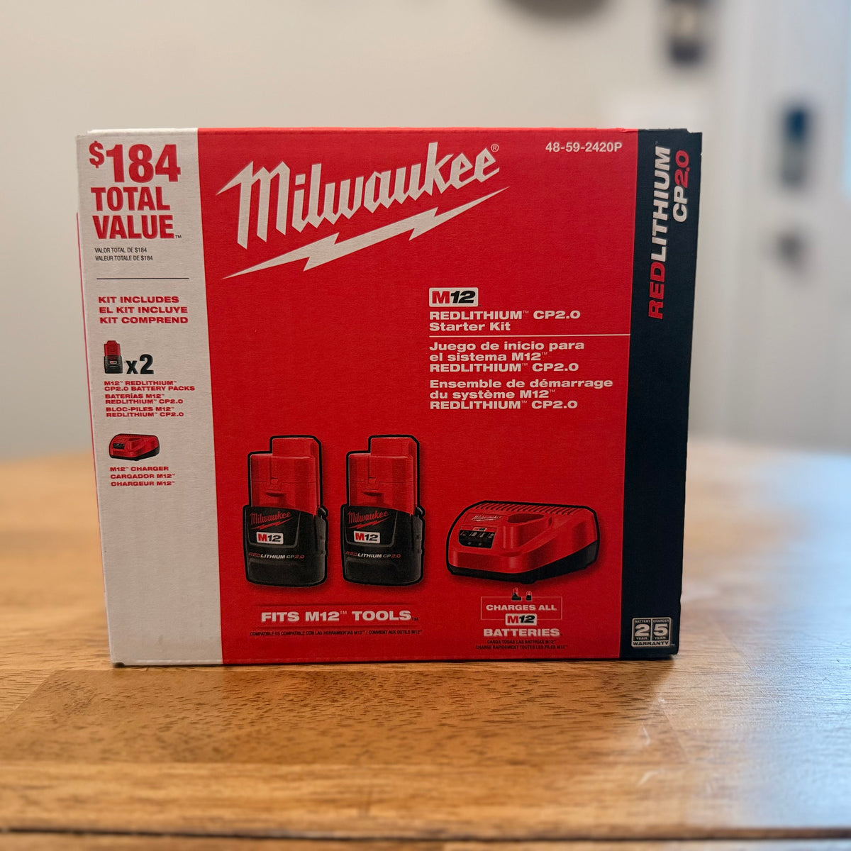 Milwaukee M12 2.0Ah Battery 2-Pack + Charger 48-59-2420P – BRAND NEW